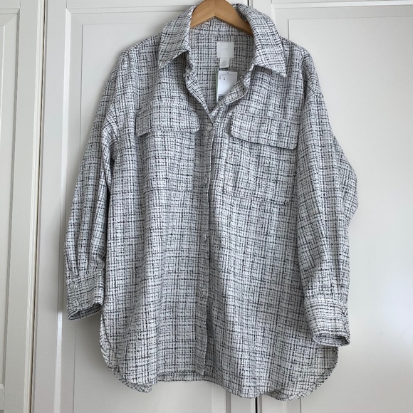 H&M Plaid Shirt Jacket - Picture 1 of 4